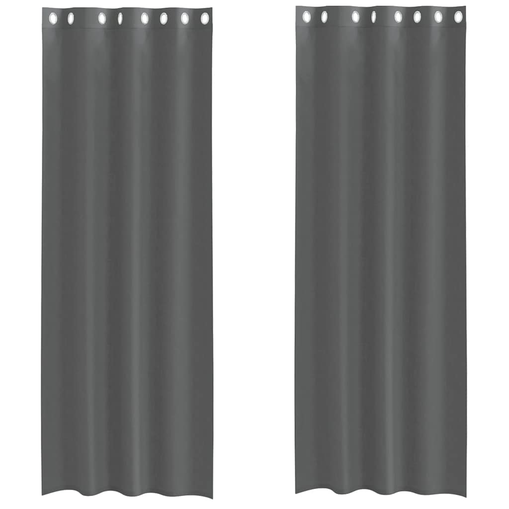 2 db sötétszürke fátyolfüggönyök rojtokkal 140x260 cm