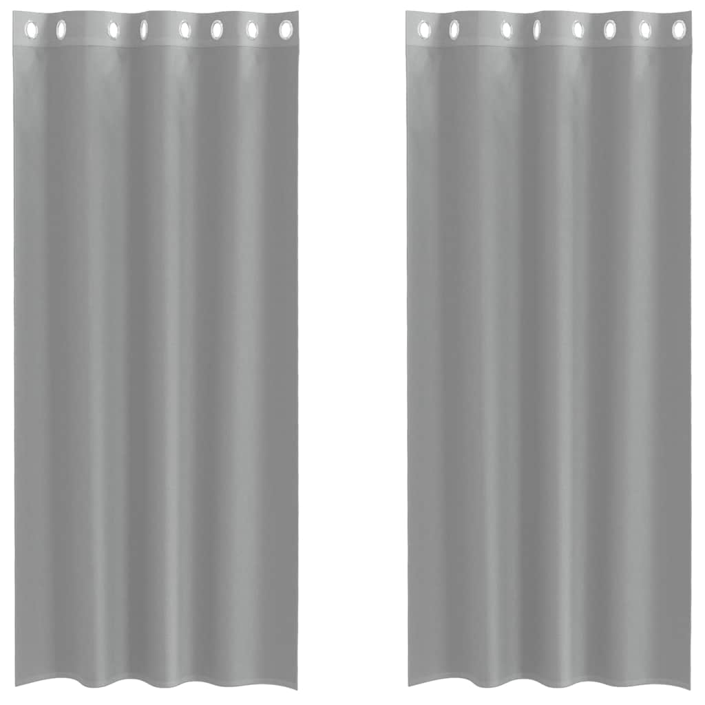 2 db világosszürke fátyolfüggönyök rojtokkal 140x245 cm
