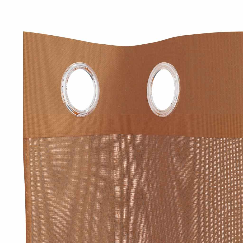 2 db terrakotta színű voile fátyolfüggönyök rojtokkal