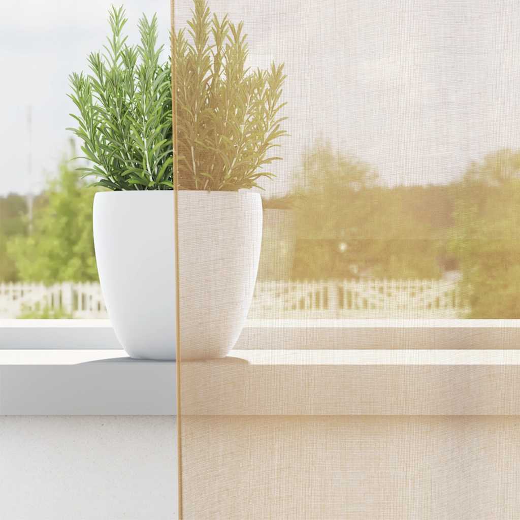 2 db homokszínű voile függönyök rúd zsebekkel