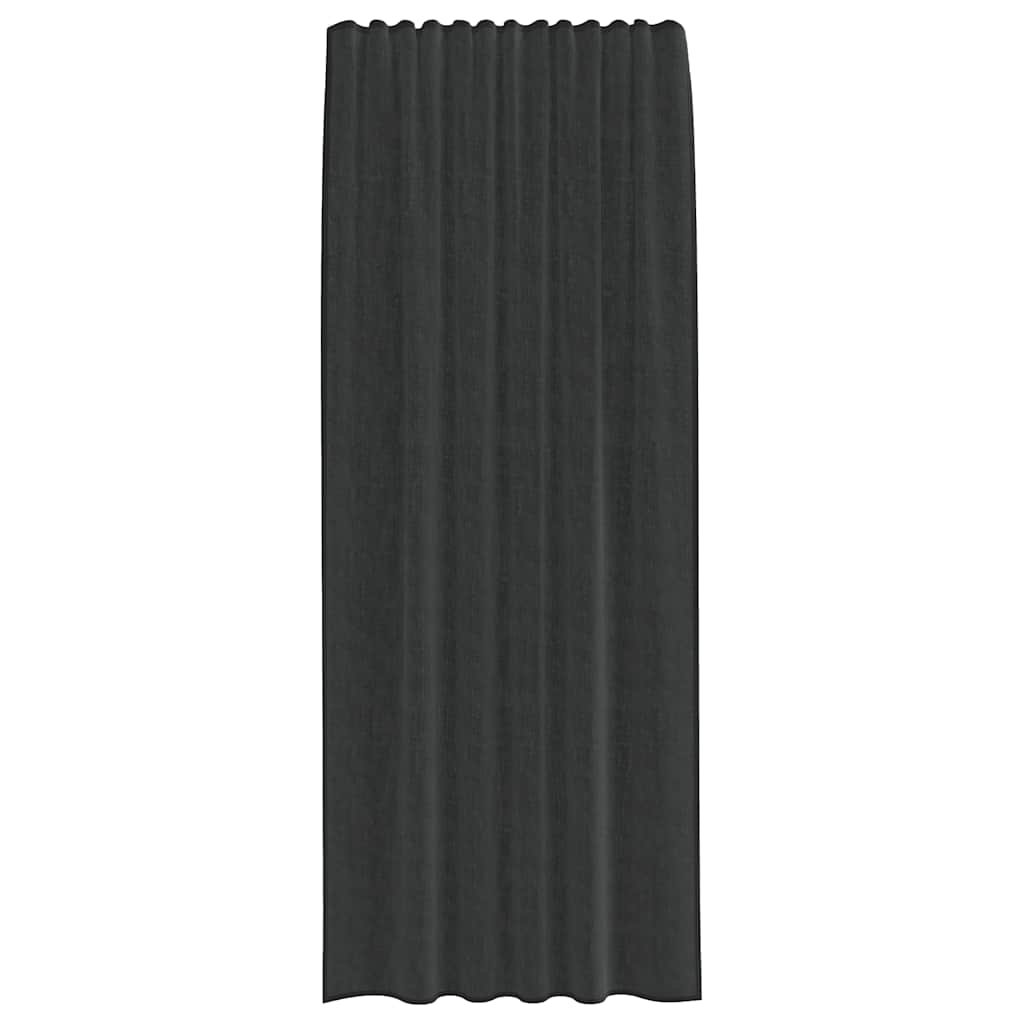 2 db fekete fátyolfüggönyök fülecske tetejével 140x260 cm