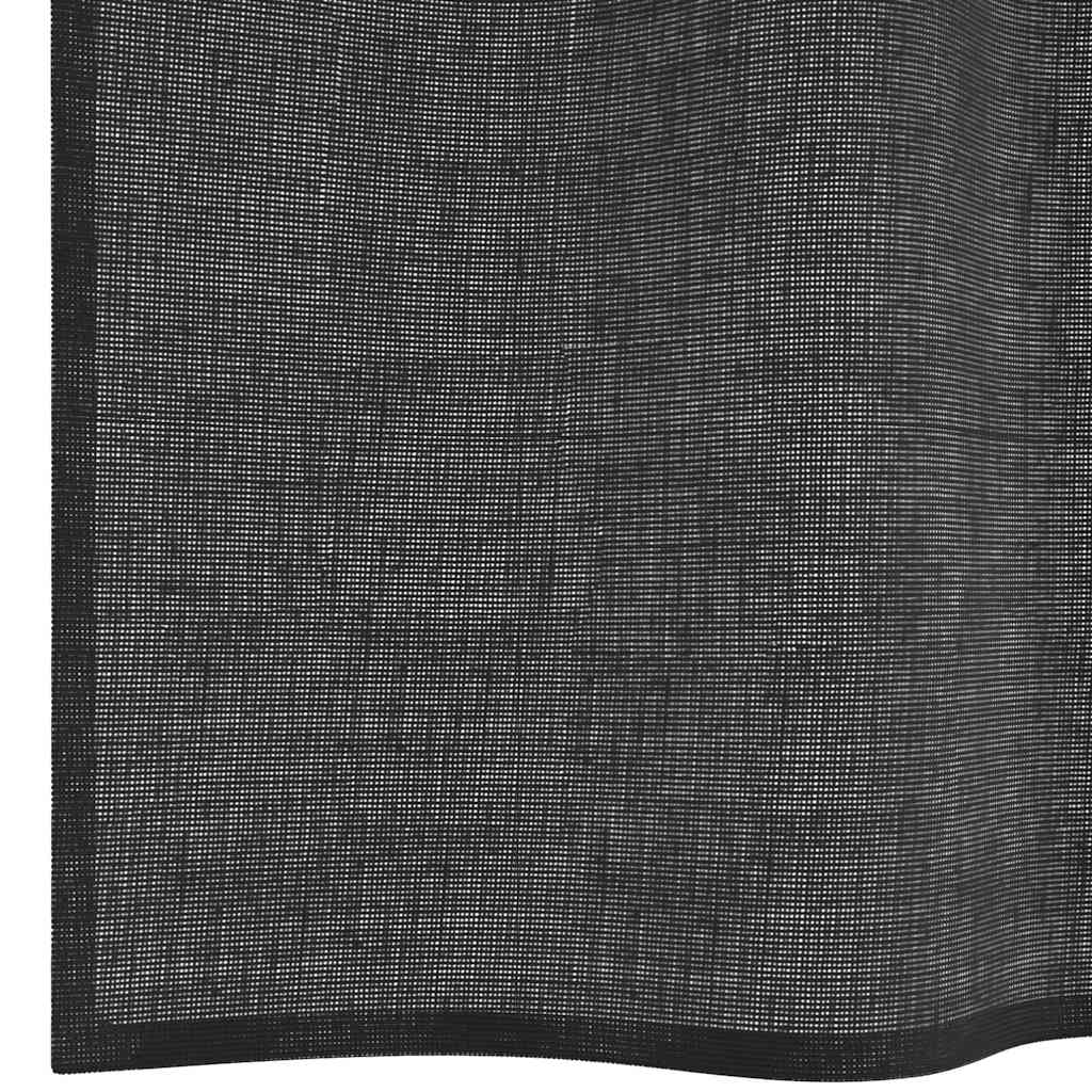 2 db fekete fátyolfüggönyök fülecske tetejével 140x260 cm