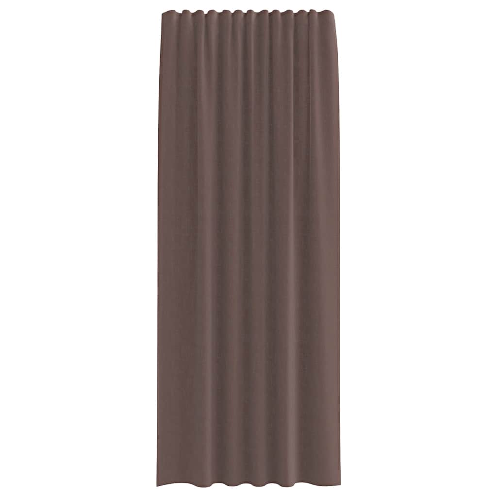 2 db barna fátyolfüggönyök fülecske tetejével 140x260 cm