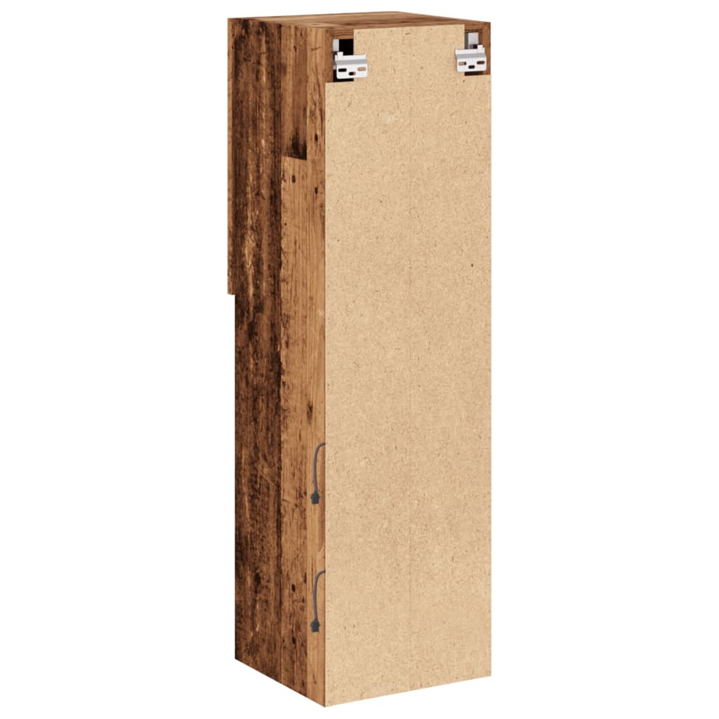 antik fa színű TV-szekrény LED-lámpákkal 30,5 x 30 x 102 cm