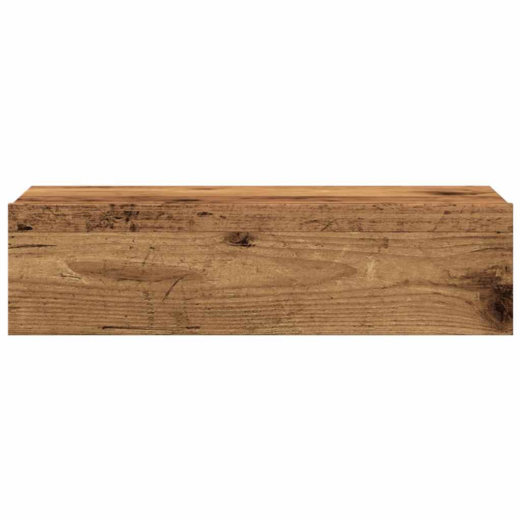 2 db antik fa színű TV-szekrény LED-lámpákkal 60 x 35 x 15,5 cm