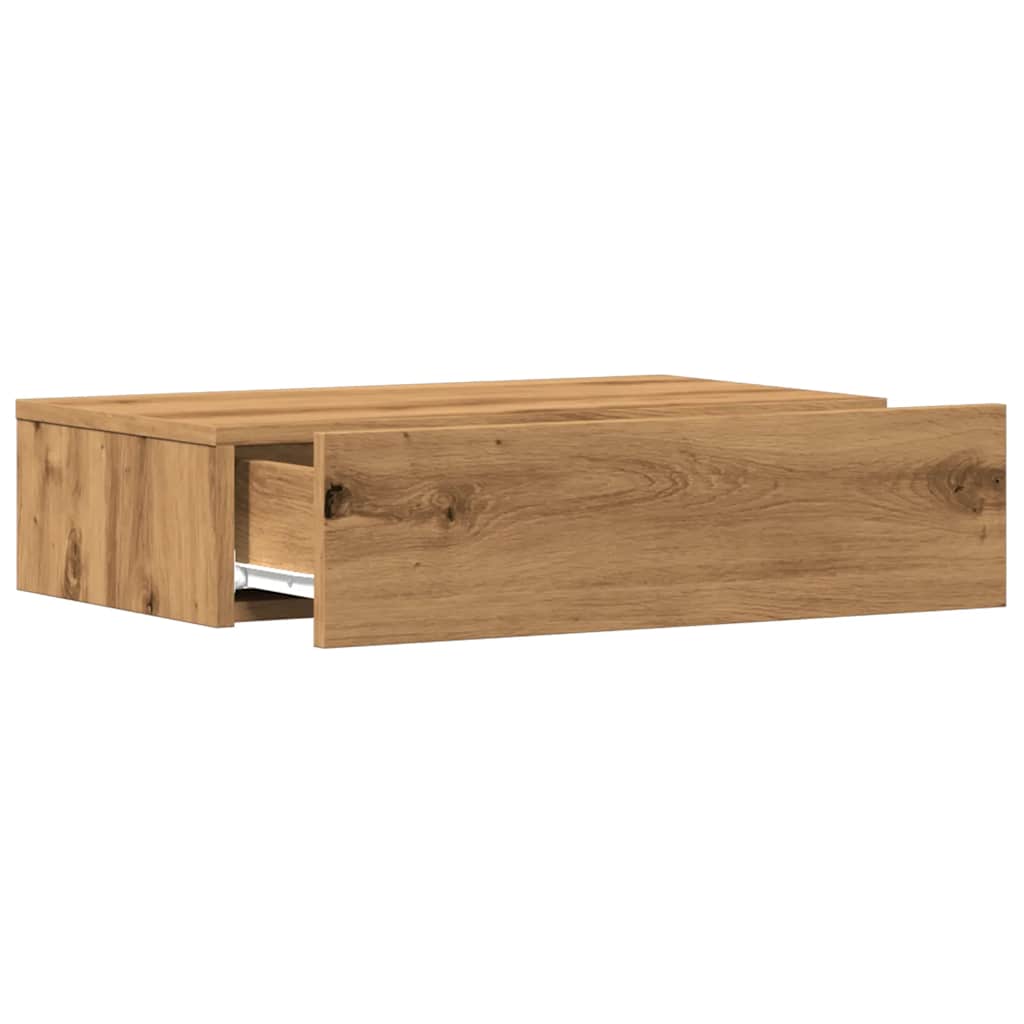 kézműves tölgy színű TV-szekrény LED-lámpákkal 60x35x15,5 cm