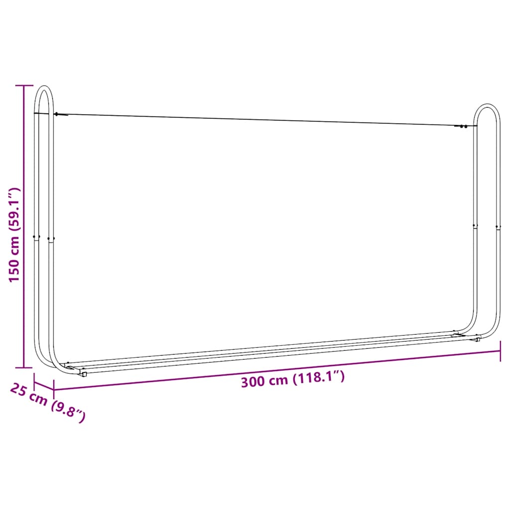 Tűzifa állvány esővédővel 300x25x150 cm Horganyzott acél
