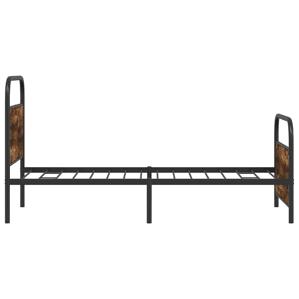 ágykeret matrac nélkül 90x200 cm füstölt tölgy fűrészelt fa