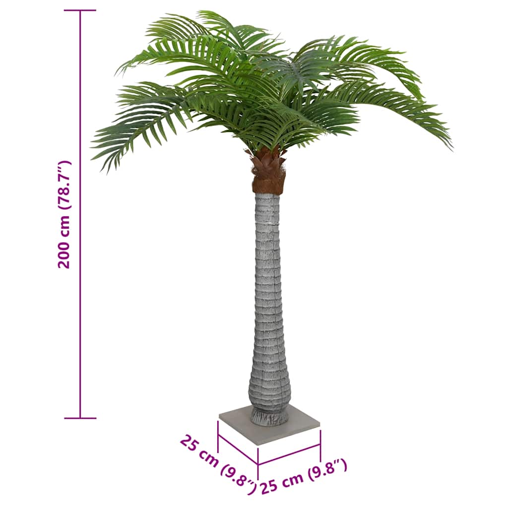 zöld mű pálmafa 15 levéllel 200 cm