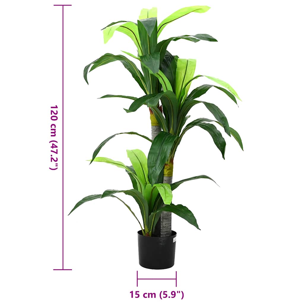 zöld mesterséges dracaena fa 36 levéllel 120 cm