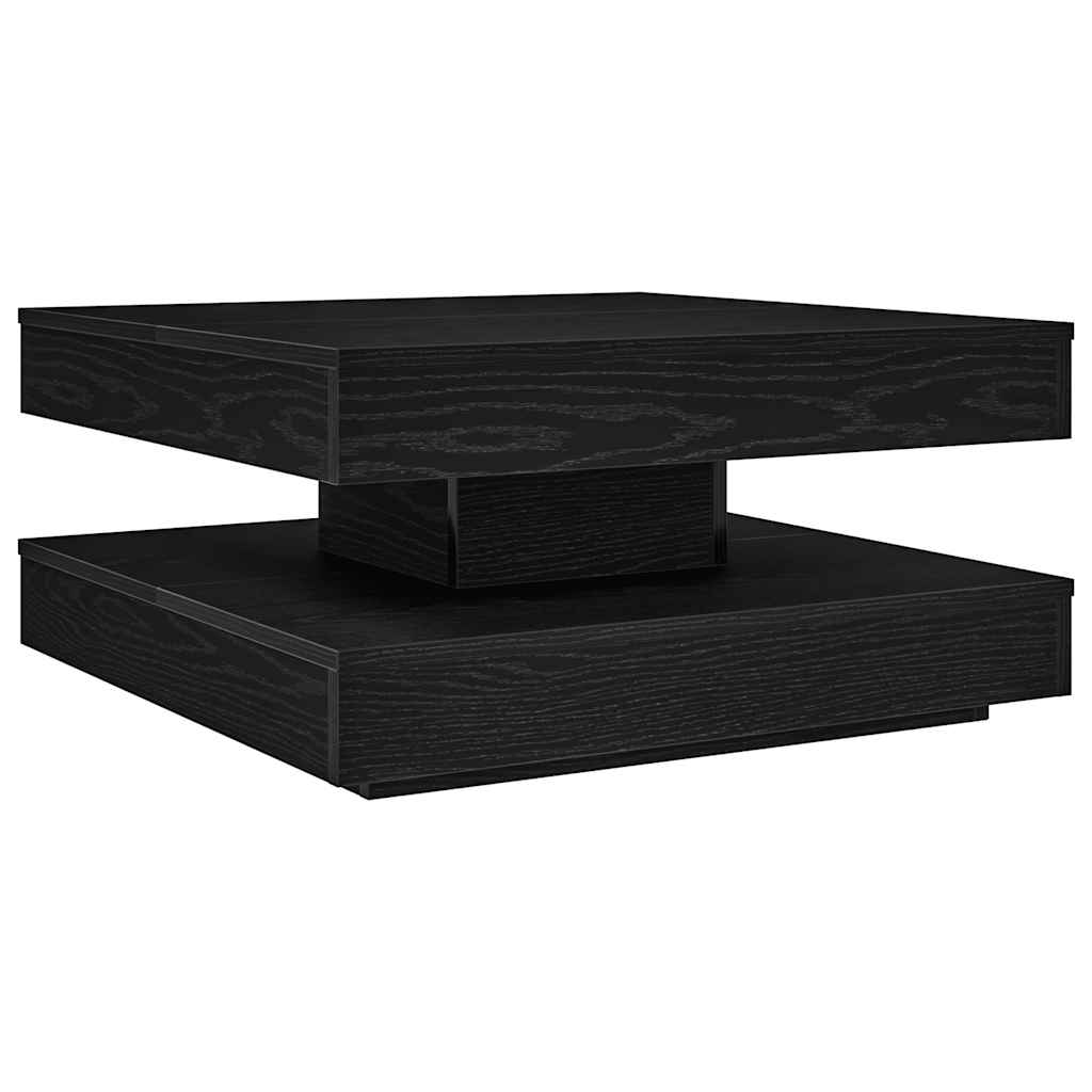 fekete dohányzóasztal 360 fokban forgatható 70x70x34,5 cm