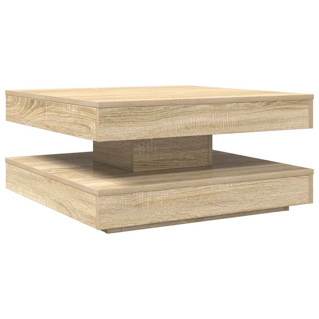 sonoma tölgy dohányzóasztal 360 fokban forgatható 70x70x34,5 cm