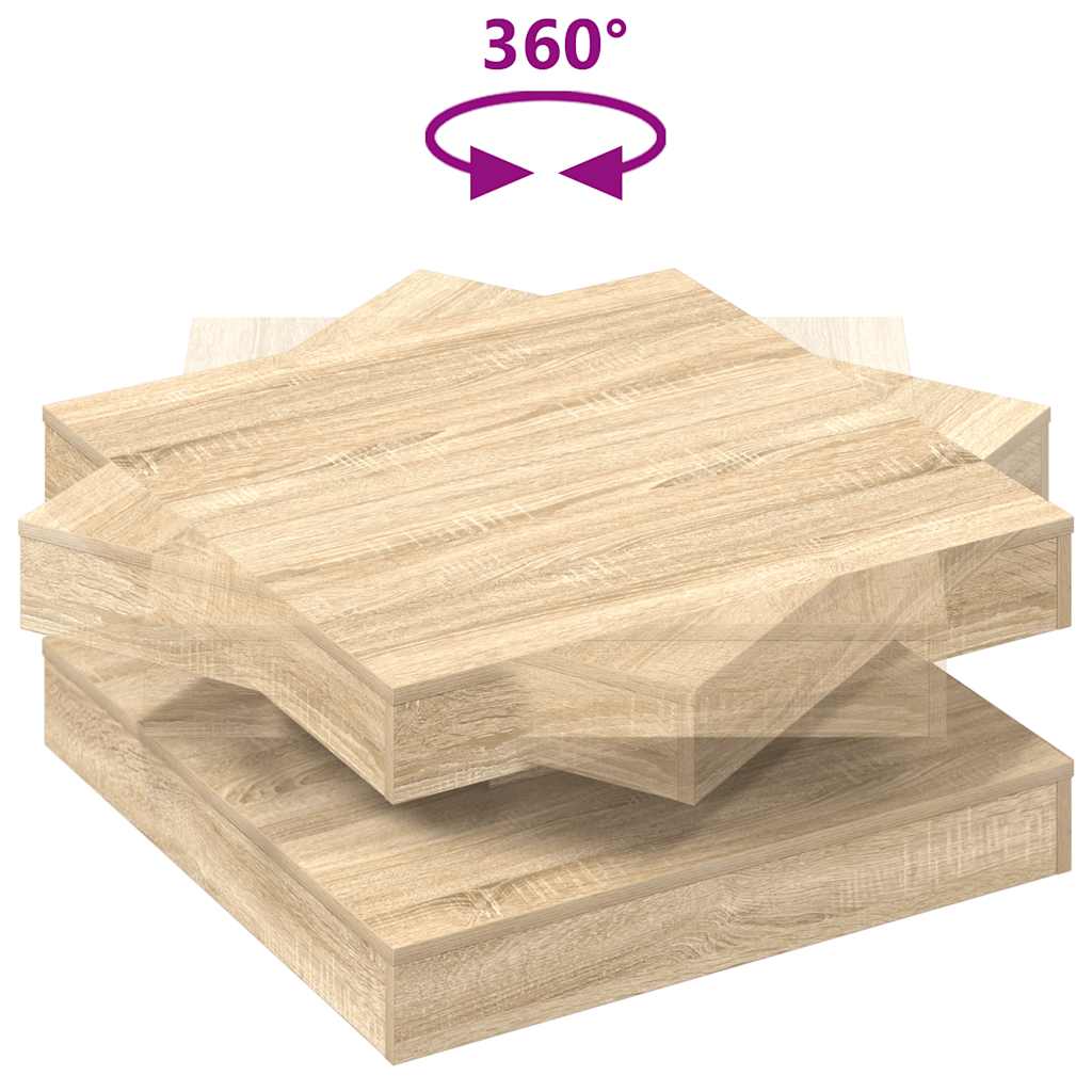 sonoma tölgy dohányzóasztal 360 fokban forgatható 70x70x34,5 cm