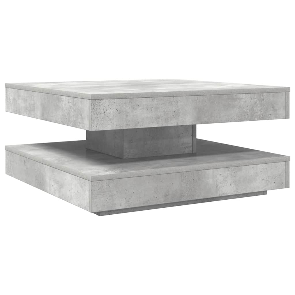 betonszürke dohányzóasztal 360 fokban forgatható 70x70x34,5 cm