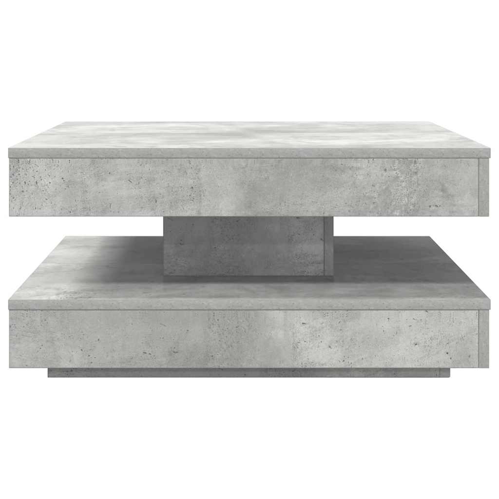 betonszürke dohányzóasztal 360 fokban forgatható 70x70x34,5 cm
