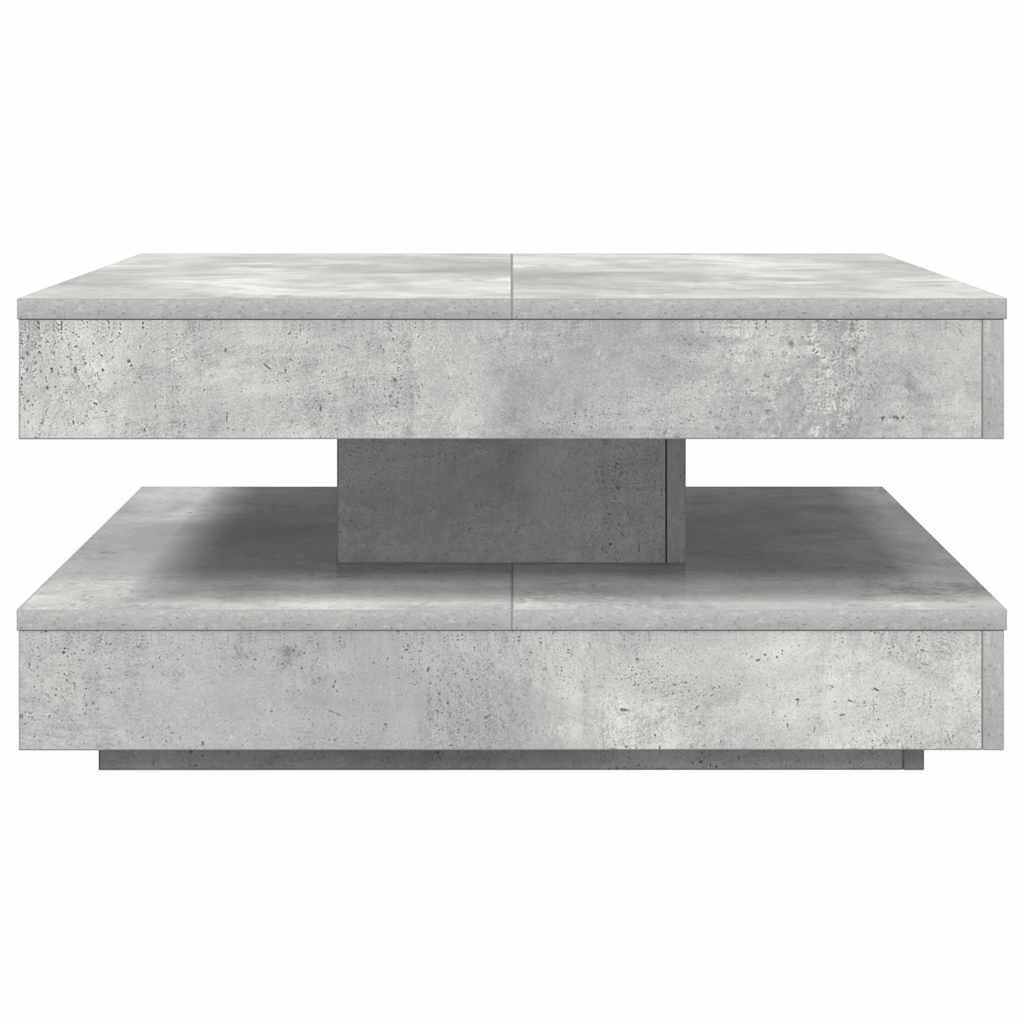 betonszürke dohányzóasztal 360 fokban forgatható 70x70x34,5 cm