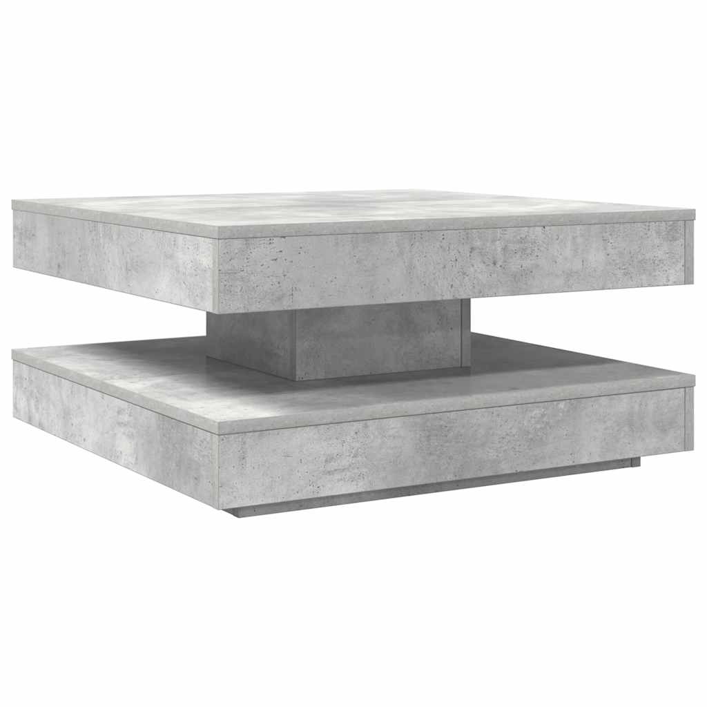 betonszürke dohányzóasztal 360 fokban forgatható 70x70x34,5 cm