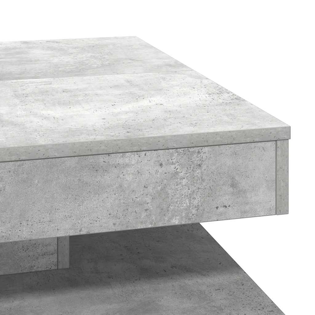 betonszürke dohányzóasztal 360 fokban forgatható 70x70x34,5 cm