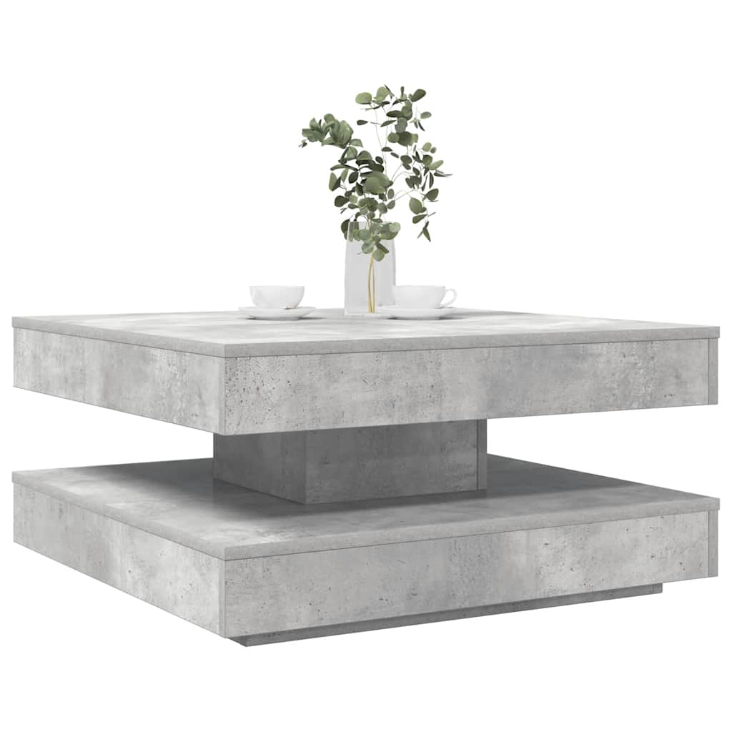 betonszürke dohányzóasztal 360 fokban forgatható 70x70x34,5 cm