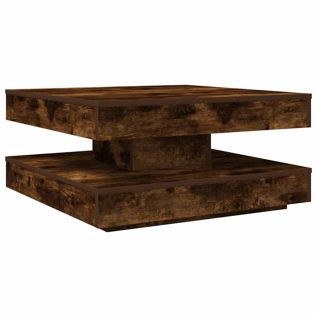 füstös tölgy dohányzóasztal 360 fokban forgatható 70x70x34,5 cm