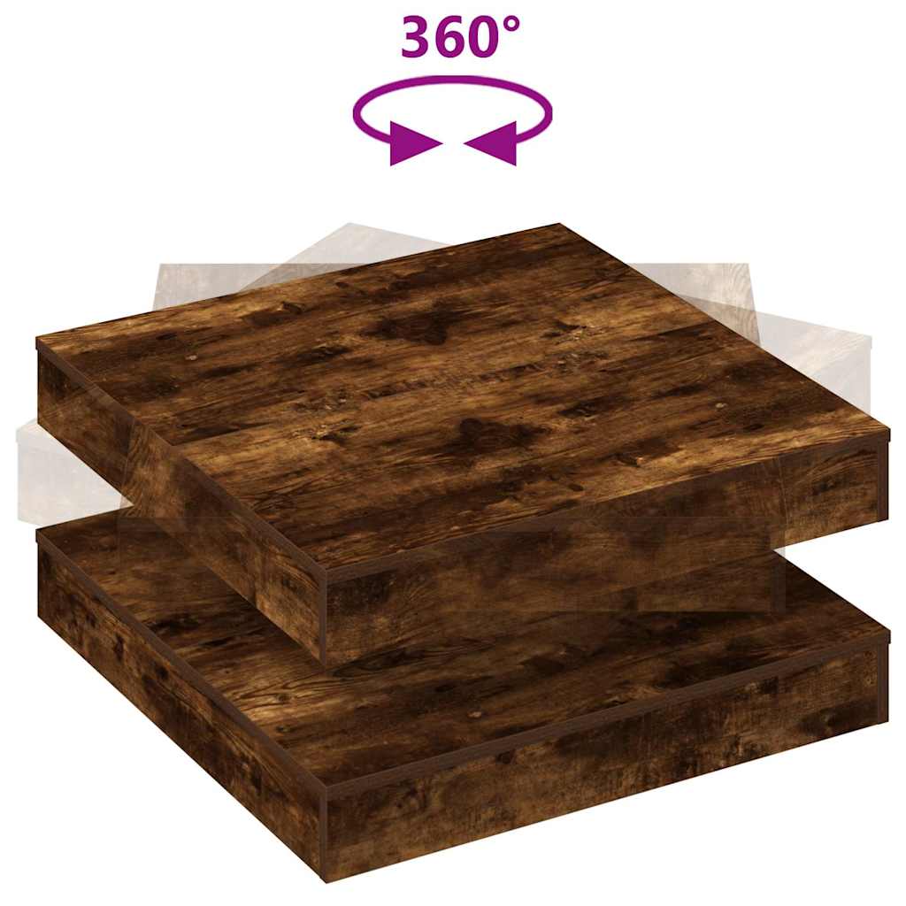 füstös tölgy dohányzóasztal 360 fokban forgatható 70x70x34,5 cm
