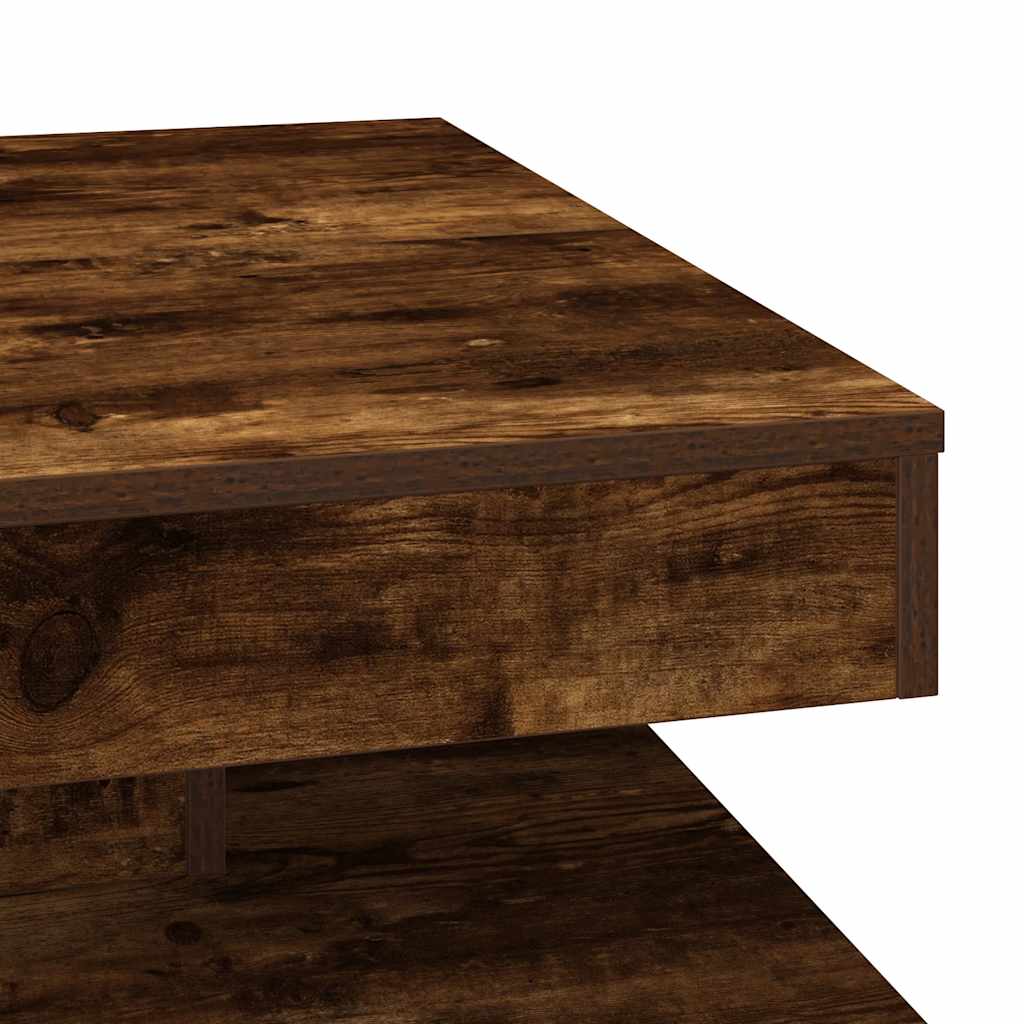 füstös tölgy dohányzóasztal 360 fokban forgatható 70x70x34,5 cm