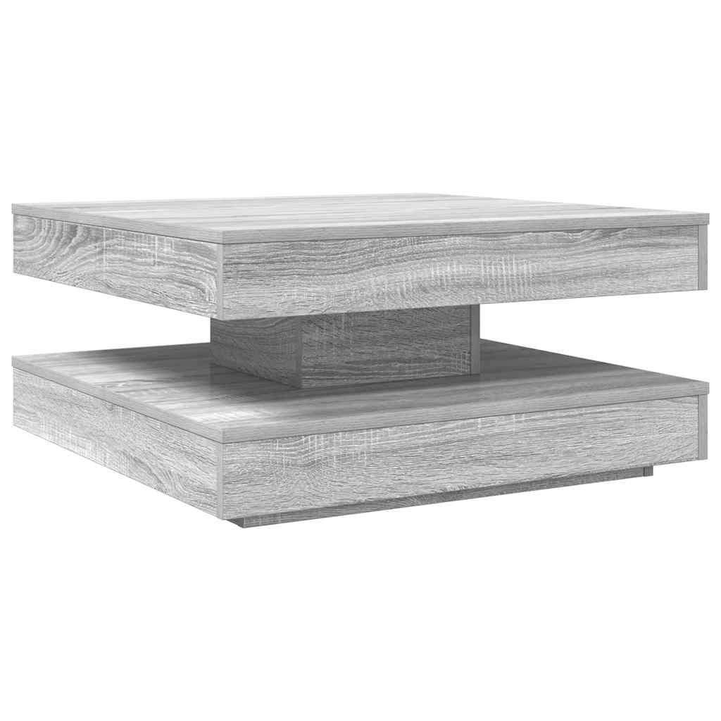 szürke sonoma dohányzóasztal 360 fokban forgatható 70x70x34,5cm