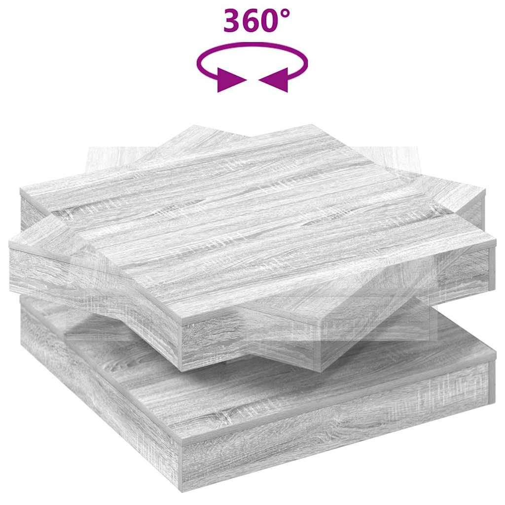 szürke sonoma dohányzóasztal 360 fokban forgatható 70x70x34,5cm