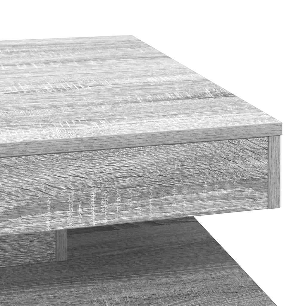 szürke sonoma dohányzóasztal 360 fokban forgatható 70x70x34,5cm