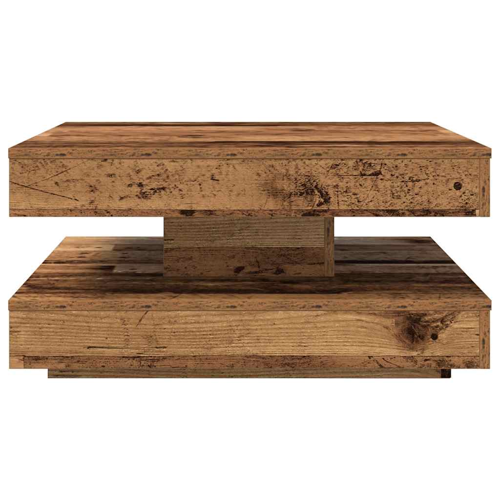 antik fa dohányzóasztal 360 fokban forgatható 70x70x34,5 cm