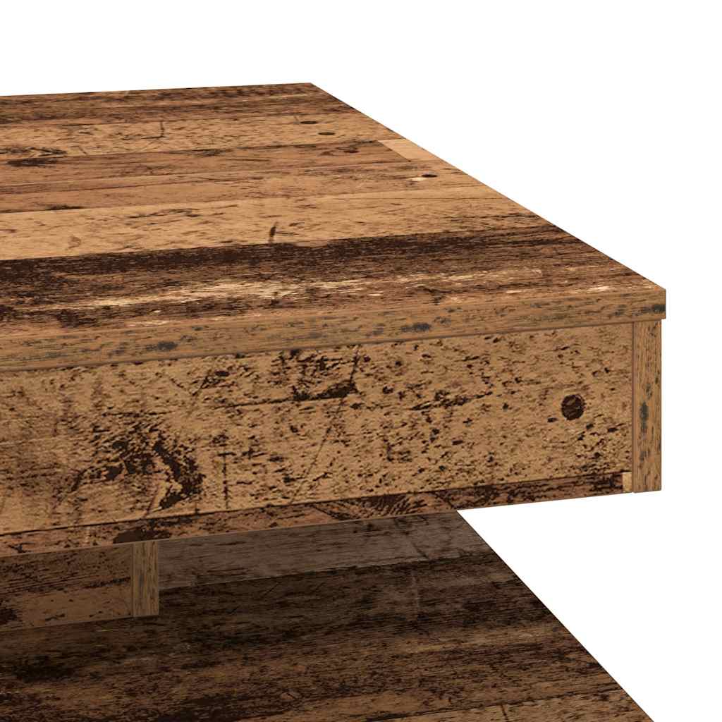 antik fa dohányzóasztal 360 fokban forgatható 70x70x34,5 cm