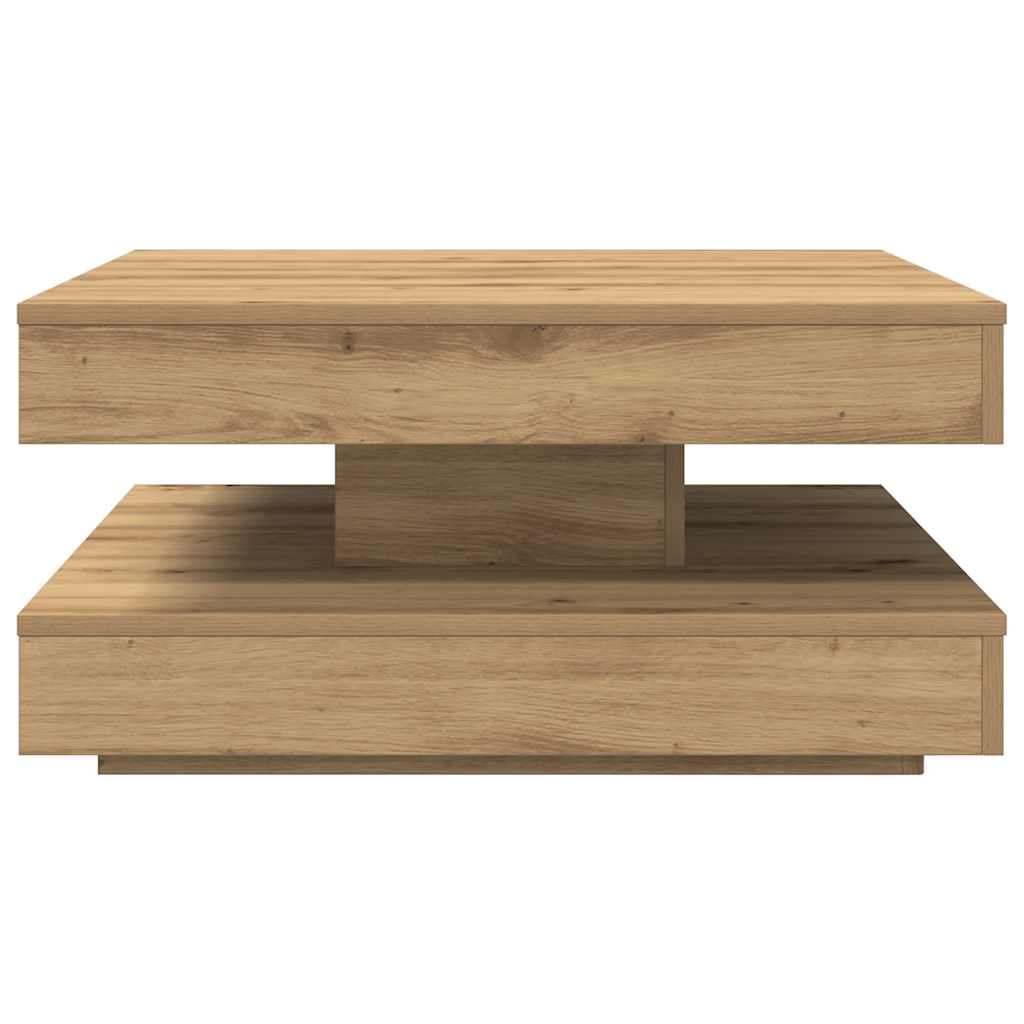 kézművestölgy dohányzóasztal 360 fokban forgatható 70x70x34,5cm