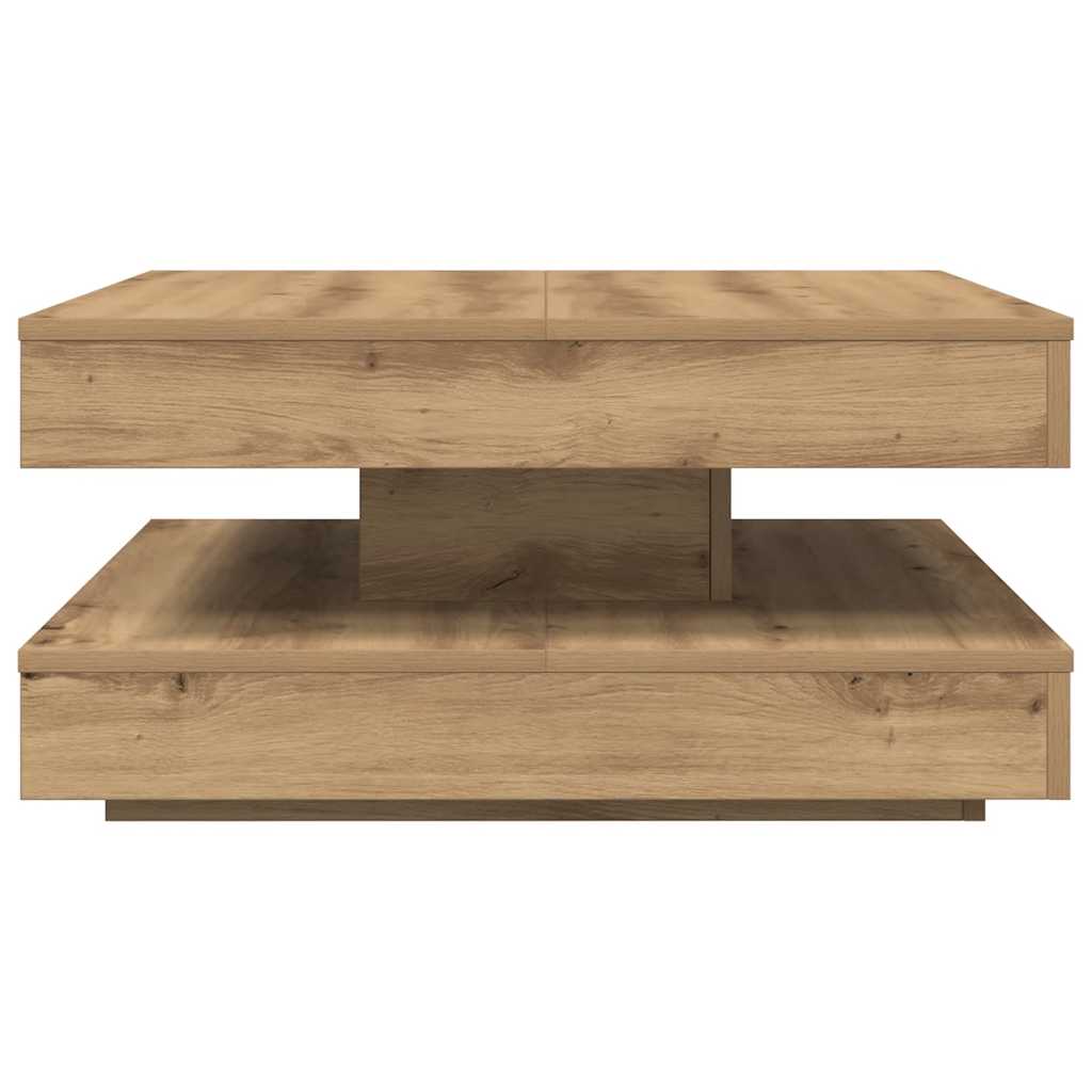 kézművestölgy dohányzóasztal 360 fokban forgatható 70x70x34,5cm