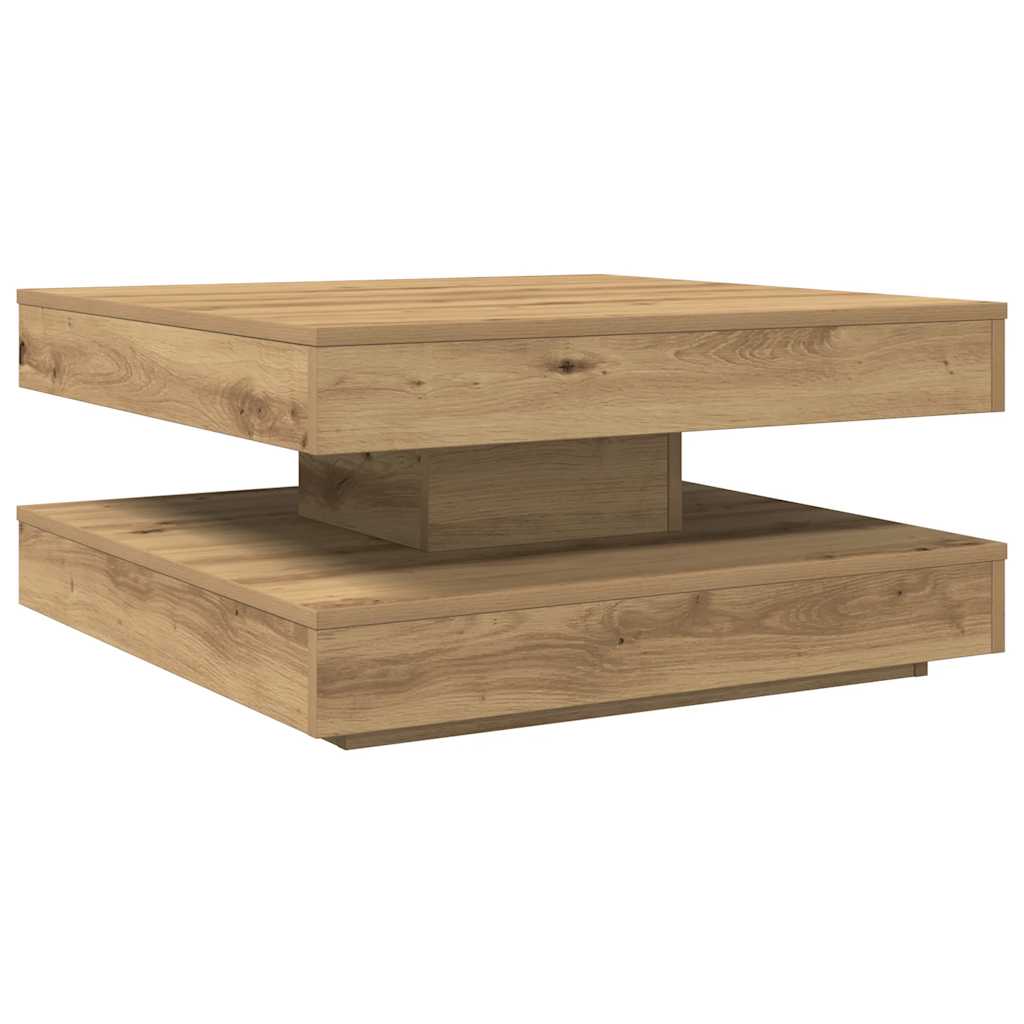 kézművestölgy dohányzóasztal 360 fokban forgatható 70x70x34,5cm