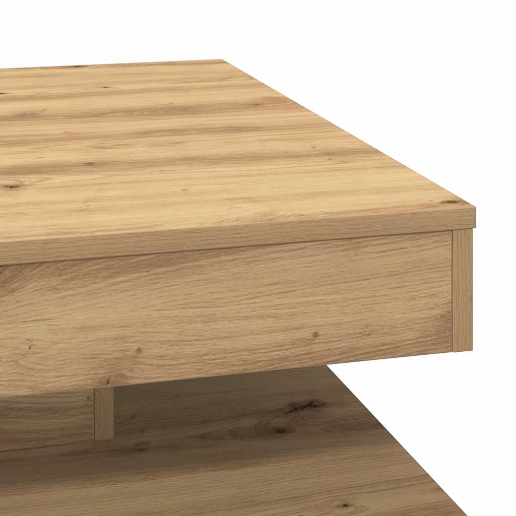 kézművestölgy dohányzóasztal 360 fokban forgatható 70x70x34,5cm