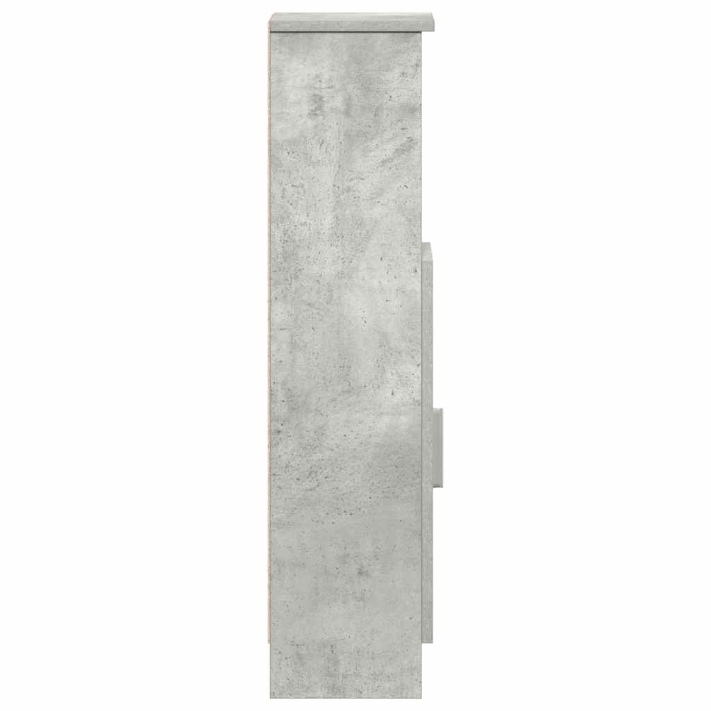 betonszürke fürdőszobaszekrény tekercstartóval 20,5x22x90 cm