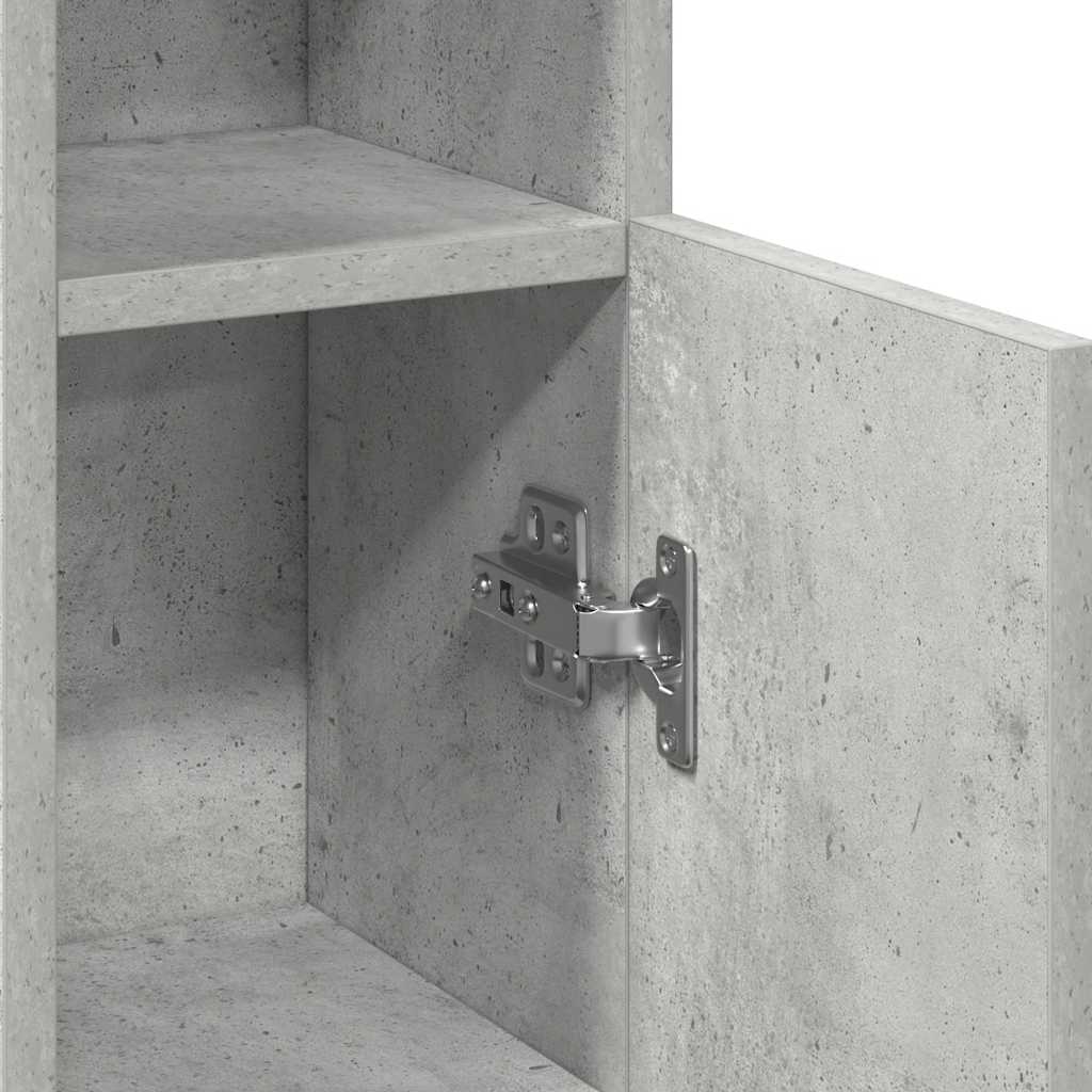 betonszürke fürdőszobaszekrény tekercstartóval 20,5x22x90 cm