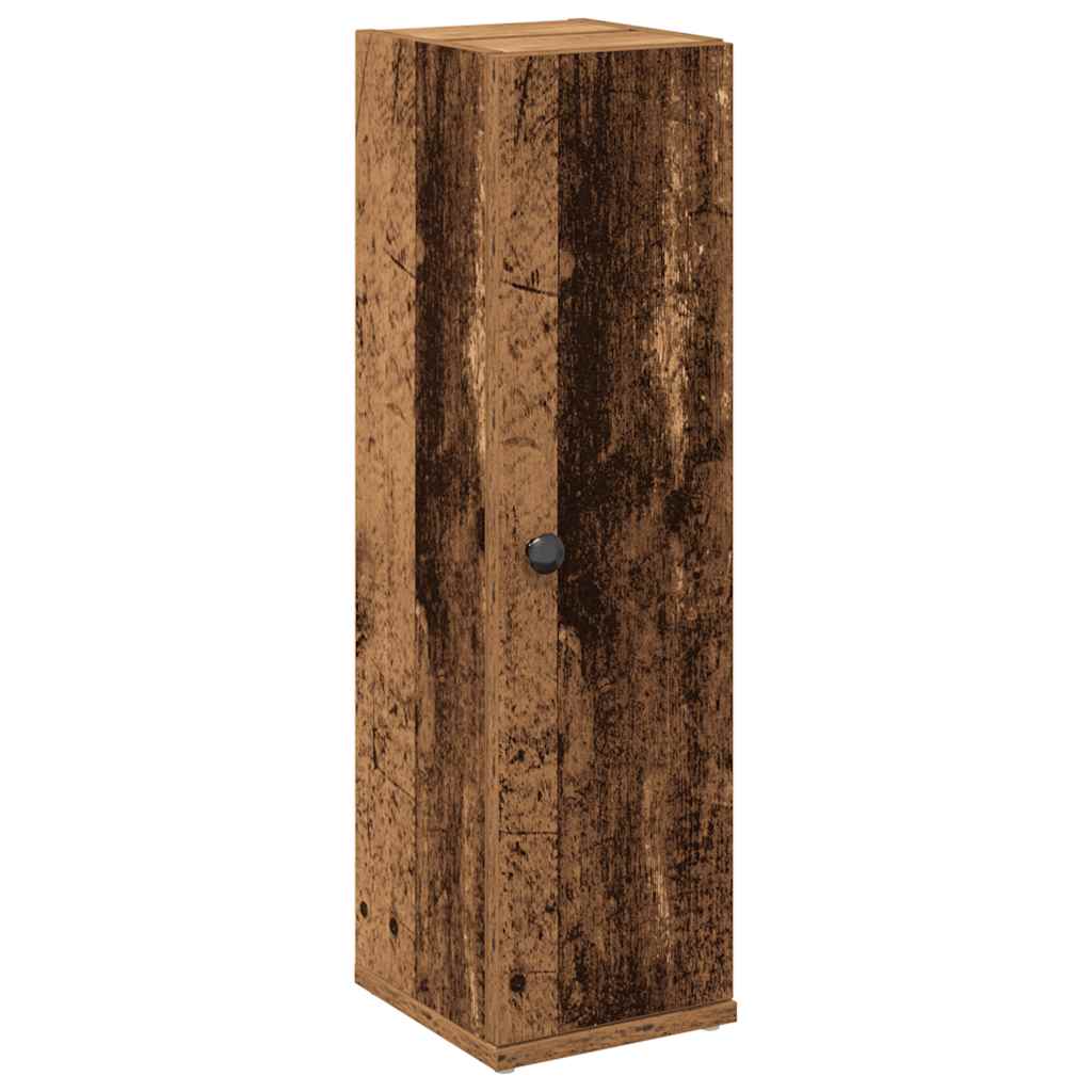 antik fa színű fürdőszobaszekrény tekercstartóval 20,5x22x72 cm
