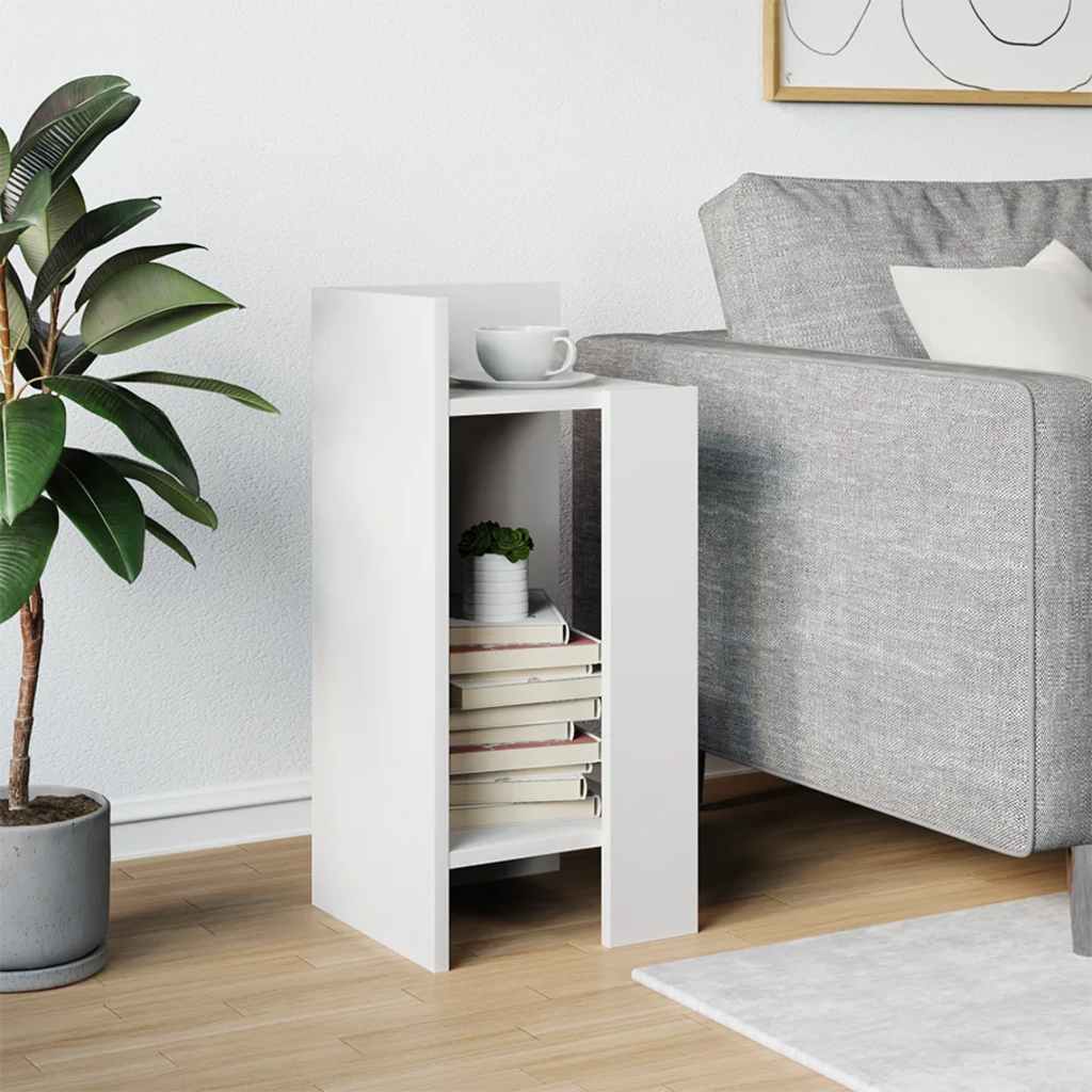 fehér kisasztal polccal 25,5 x 27 x 60 cm