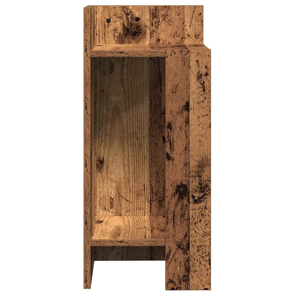 antik fa színű kisasztal polccal 25,5 x 27 x 60 cm