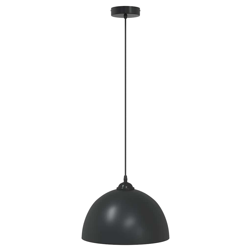 függőlámpák 2 db Állítható magasságú E27 fekete Ø 30 cm Fém
