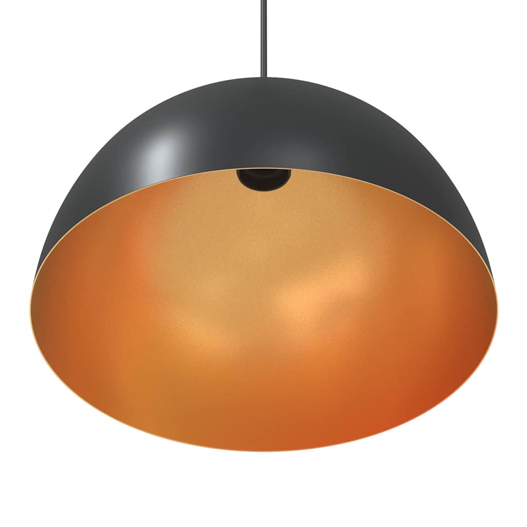 függőlámpák 2 db Állítható magasságú E27 fekete Ø 30 cm Fém