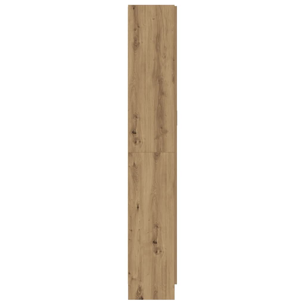 kézműves tölgy színű szerelt fa magasszekrény 82,5x30,5x185 cm