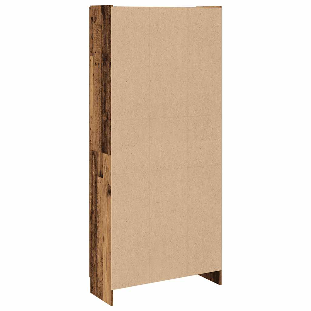 antik fa színű szerelt fa magasszekrény 82,5 x 30,5 x 185 cm