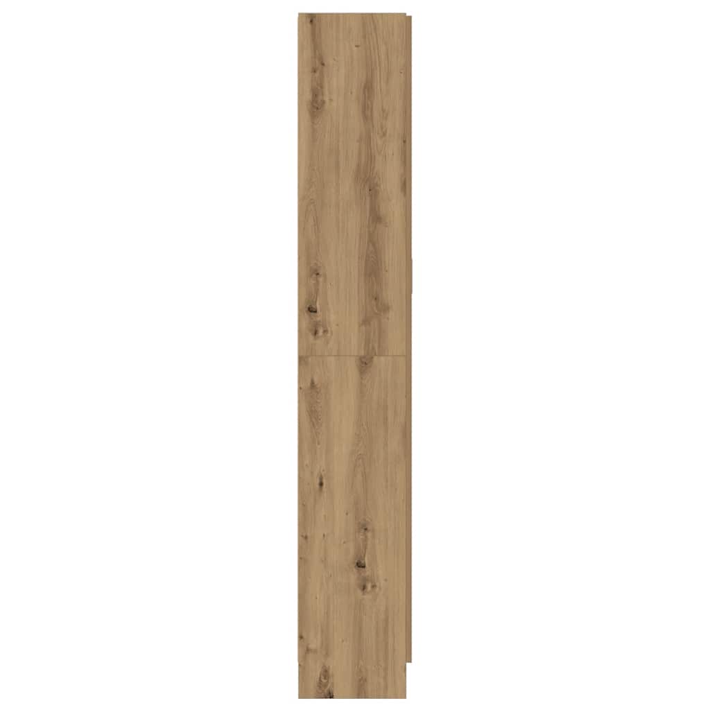 kézműves tölgy színű szerelt fa magasszekrény 82,5x30,5x185 cm