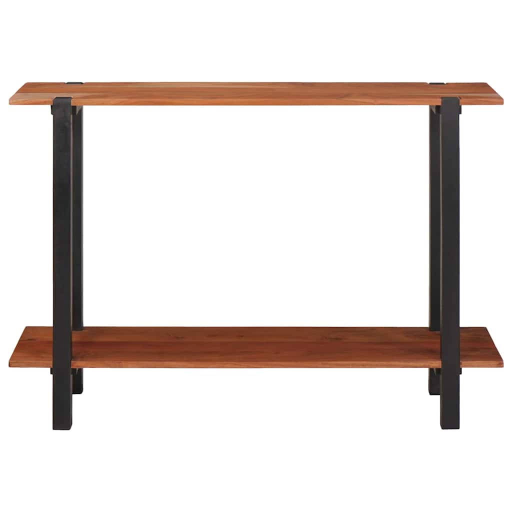 Konzolasztal polcokkal Barna 110 x 30 x 75 cm tömör akácfa