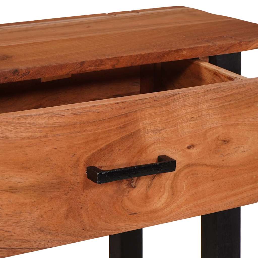Konzolasztal fiókkal Barna 110 x 30 x 75 cm tömör akácfa