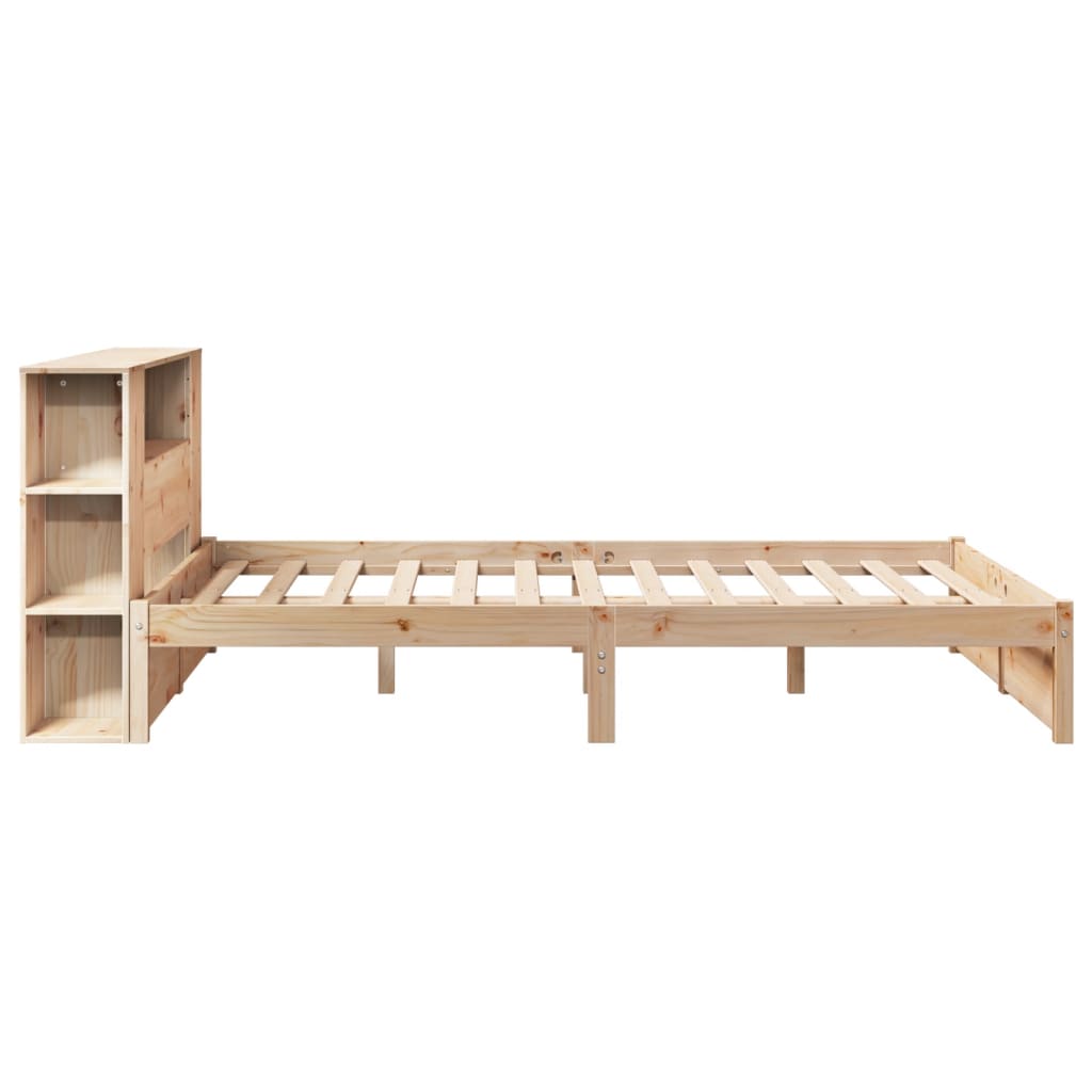 tömör fenyőfa könyvespolcos ágy matrac nélkül 120 x 200 cm