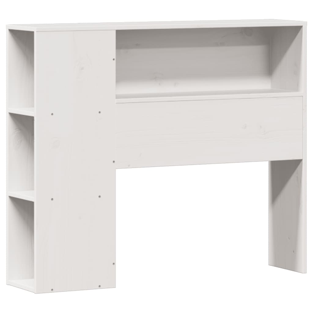 fehér tömör fenyőfa könyvespolcos ágy matrac nélkül 75 x 190 cm