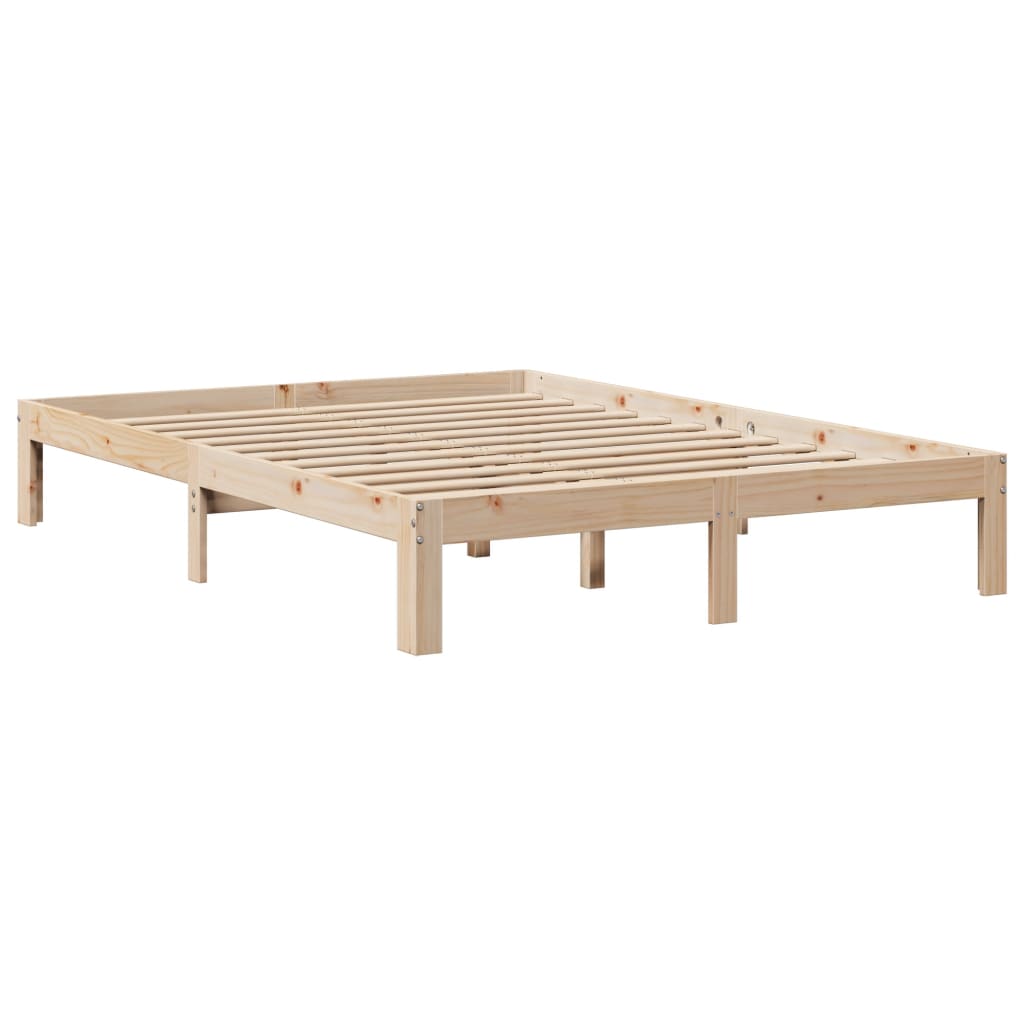 tömör fenyőfa könyvespolcos ágy matrac nélkül 140 x 190 cm